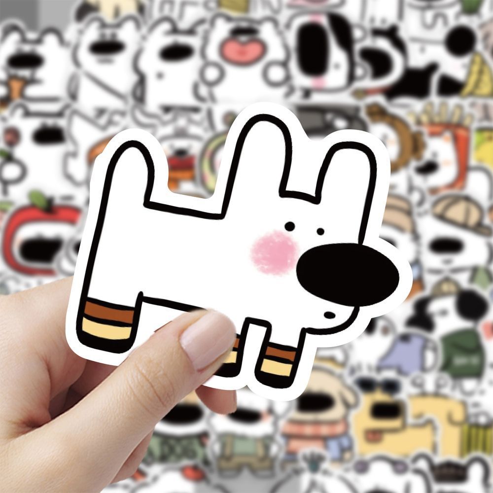 新款大鼻子小狗贴纸创意卡通狗狗装饰手机贴画diy防水手账桌面