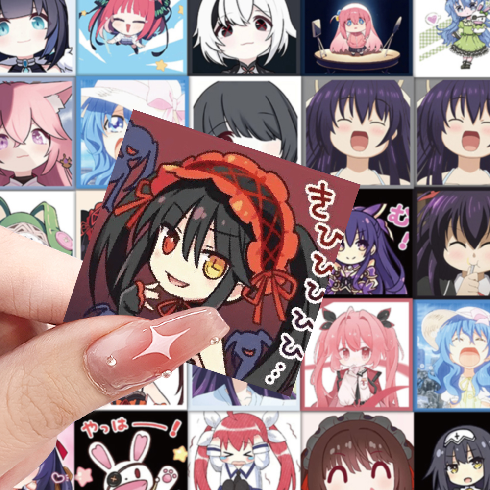 63张Q版约会大作战卡通可爱贴纸ins风装饰手机壳电脑笔记本防水