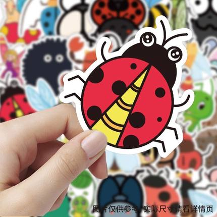 卡通昆虫贴纸可爱小动物呆萌儿童趣味贴画diy水杯电脑笔记本装饰