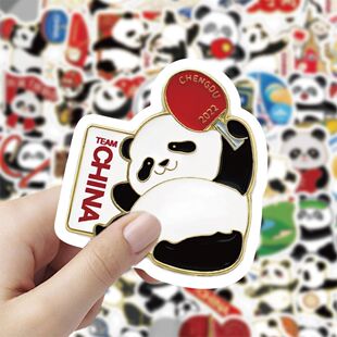 120张奥运徽章贴纸可爱卡通熊猫手账手机DIY笔记本装饰防水贴画