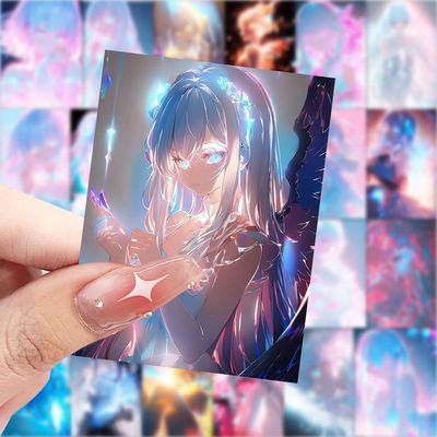 188张发光美少女唯美贴纸动漫二次元周边贴画手机手账笔记本贴纸