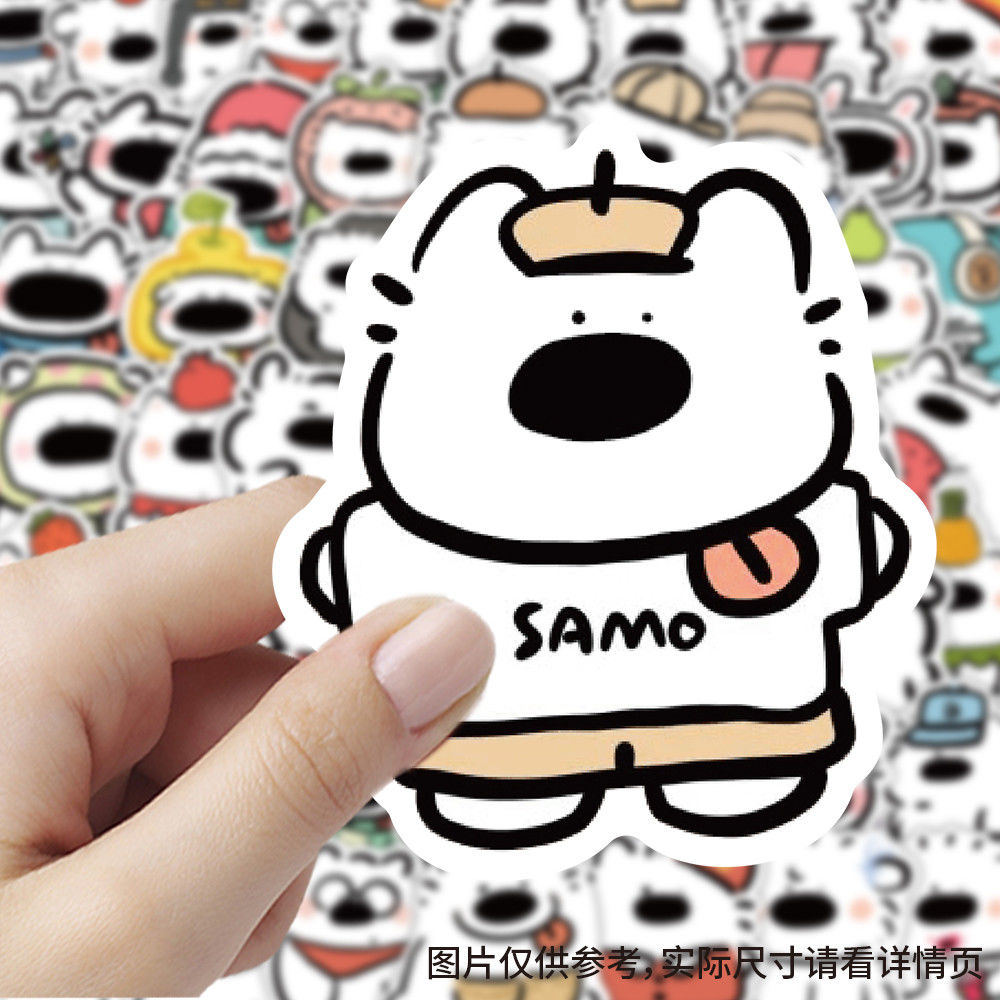 180张萨摩耶可爱宠物行李箱创意防水diy滑板电脑平板装饰贴画贴纸