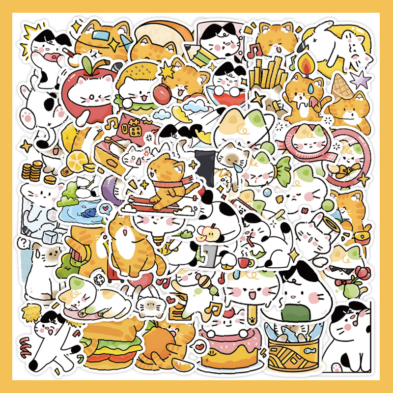 可爱猫咪贴纸女孩儿童水杯卡通防水贴画小图案行李箱手帐头盔装饰,文具电教/文化用品/商务用品,贴纸/立体贴纸,淘宝优惠券,粉丝福利购,淘宝优惠卷