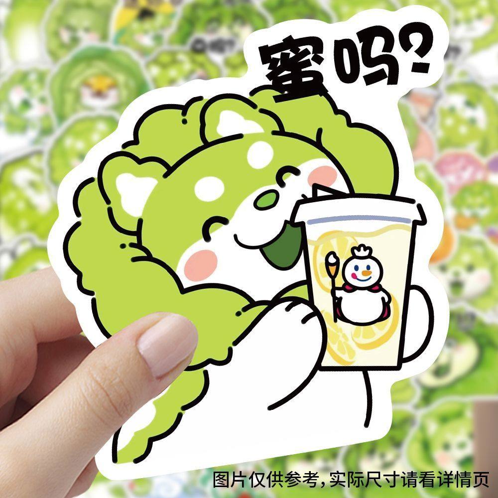 新款白菜狗卡通表情包贴纸可爱趣味创意手机手账diy装饰贴画防水