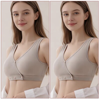 全棉哺乳内衣交叉式产后喂奶专用孕妇文胸背心式睡觉夜间胸罩 — 5