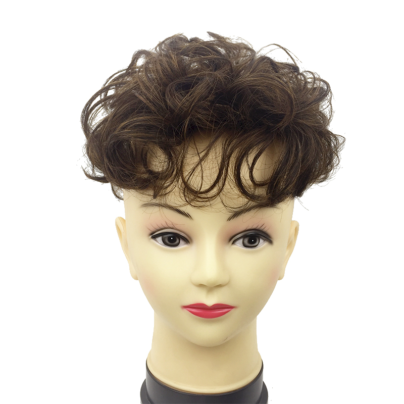 豪奕假发蜂巢网透气真发丝卷发补发片补发块头顶蓬松遮白发增发量