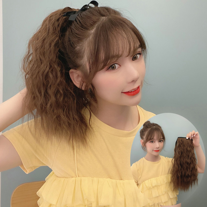 隐形绑带款短卷马尾假发女玉米卷长卷马尾辫绵羊卷逼真短假发片,美发护发/假发,马尾,淘宝优惠券,粉丝福利购,淘宝优惠卷