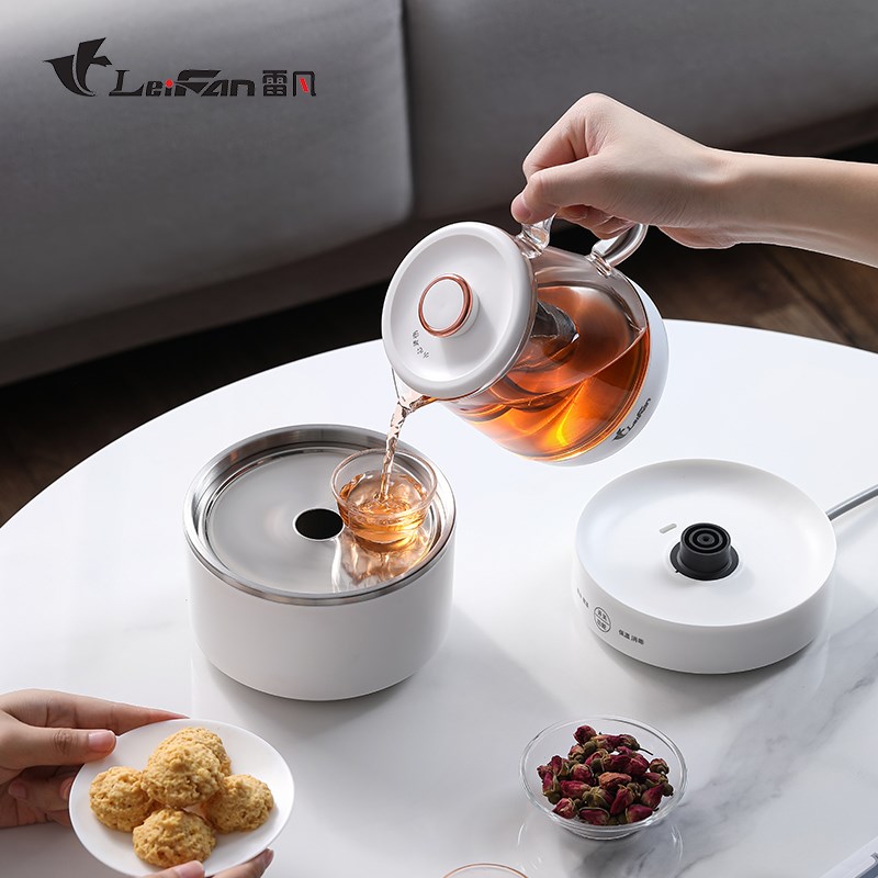 雷凡办公室养生壶小型mini烧水花茶煮茶壶迷你全玻璃煮茶器新款