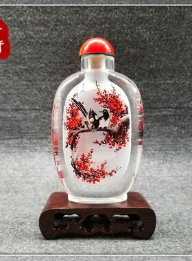 内瓶画水晶工艺礼品摆饰 创意内画 鼻烟壶特色纯手工绘制 衡水特