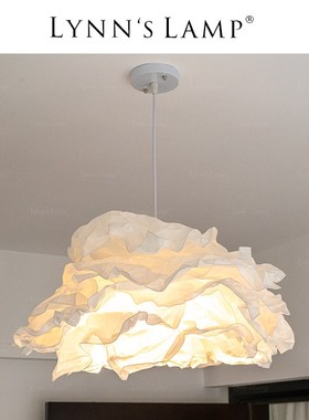 Lynns立意 日式云朵纸艺吊灯个性创意卧室书房北欧简约棉花糖灯