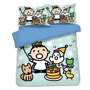 卡通大口仔四件套儿童双人1.5m床上用品学生宿舍被套上下铺三件套