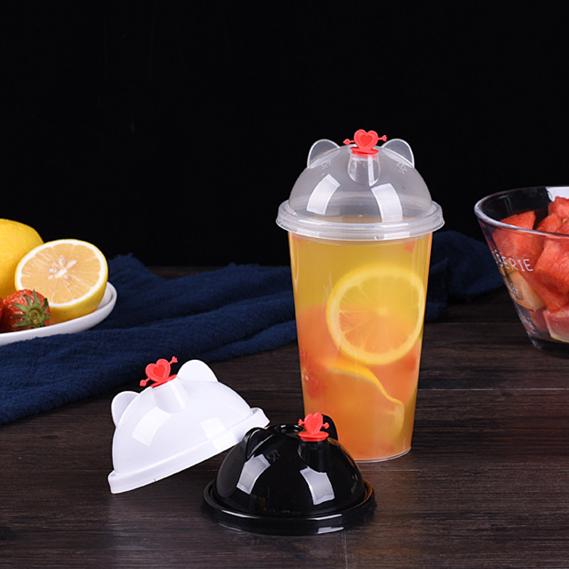 90口径奶茶杯盖喜茶注塑杯盖子爱心外卖防漏盖透明杯盖塑料加厚款,餐饮具,塑杯,淘宝优惠券,粉丝福利购,淘宝优惠卷