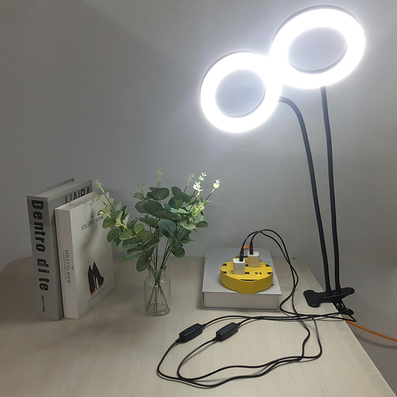 usb调光调色美颜嫩肤环形补光灯160MM单双头儿童学生书桌床头夹灯,家装灯饰光源,阅读台灯(护眼灯/写字灯),淘宝优惠券,粉丝福利购,淘宝优惠卷