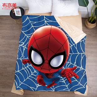 卡通空调被纯棉全棉蜘蛛侠儿童薄被子夏季单双人午休夏凉被可机洗