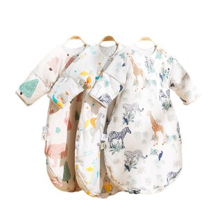 婴儿a类冬季全棉防踢睡袋加厚儿童豆豆绒保暖被安抚睡袋防踢被