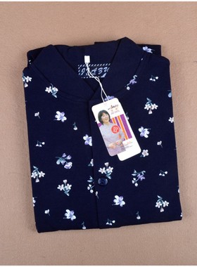 中老年人纯棉开衫秋衣保暖上衣圆领胖MM加肥加大码中厚秋衣衬衣