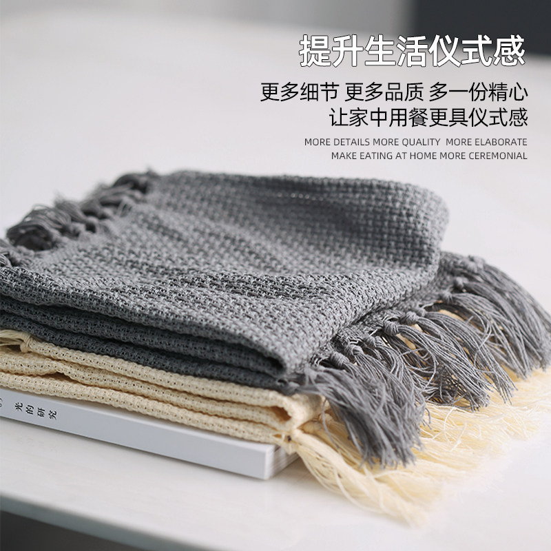 滋本家纯棉手工编织流苏餐巾西餐方巾家用擦杯布创意餐垫桌布餐布,居家布艺,餐巾,淘宝优惠券,粉丝福利购,淘宝优惠卷