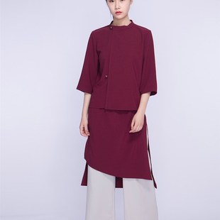 中国风新中式餐厅成都客栈茶馆茶楼服务员工作服前台收银员工服女