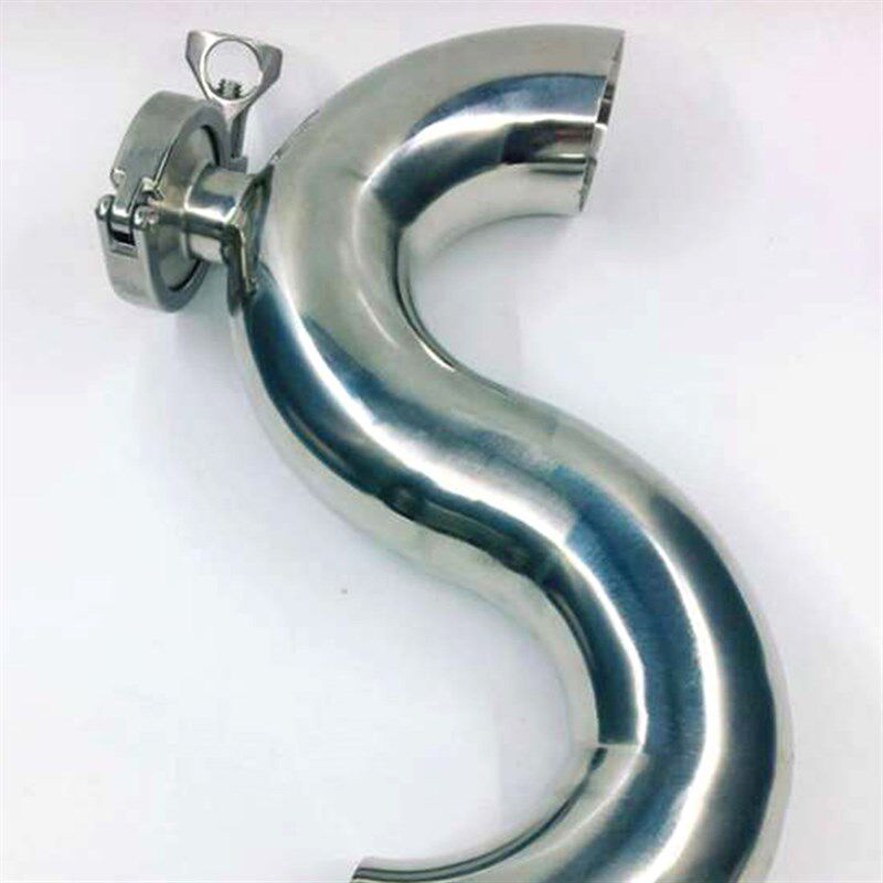 304不锈钢卫生级带检查口S型防臭存水弯P型弯卡箍垫片盲板套装