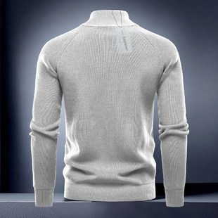 立领重磅毛衣男款冬季新款秋冬外套休闲加厚保暖拉链开衫针织衫