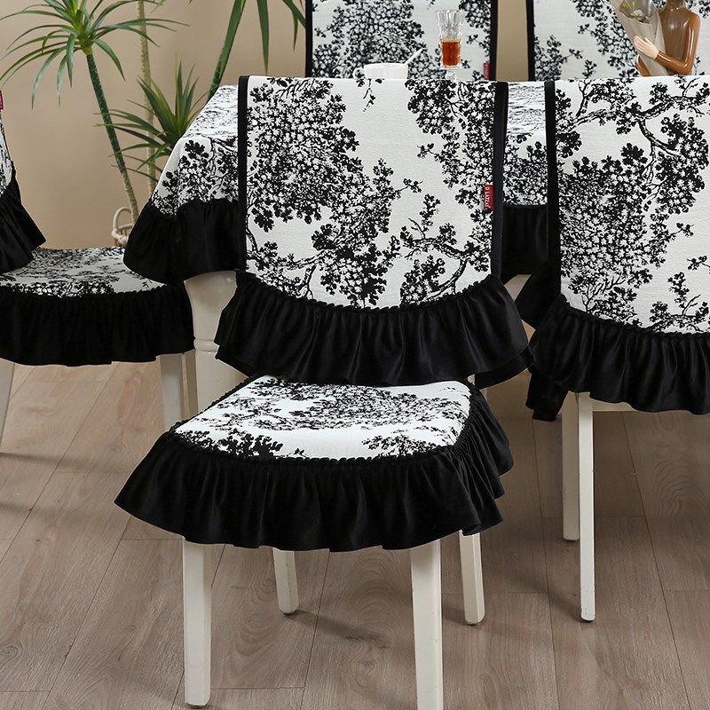新款椅子套罩布艺四季通用家用餐桌餐椅一体式椅垫套装凳子椅套