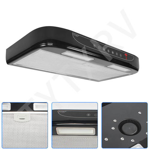 房车改装12V车载油烟机厨房触摸按键带照明抽油烟机旅居车拖挂车