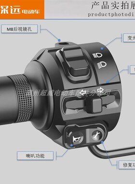 深远电动车T90 二代 三代转把油门组合开关转向左右碟刹开关总成