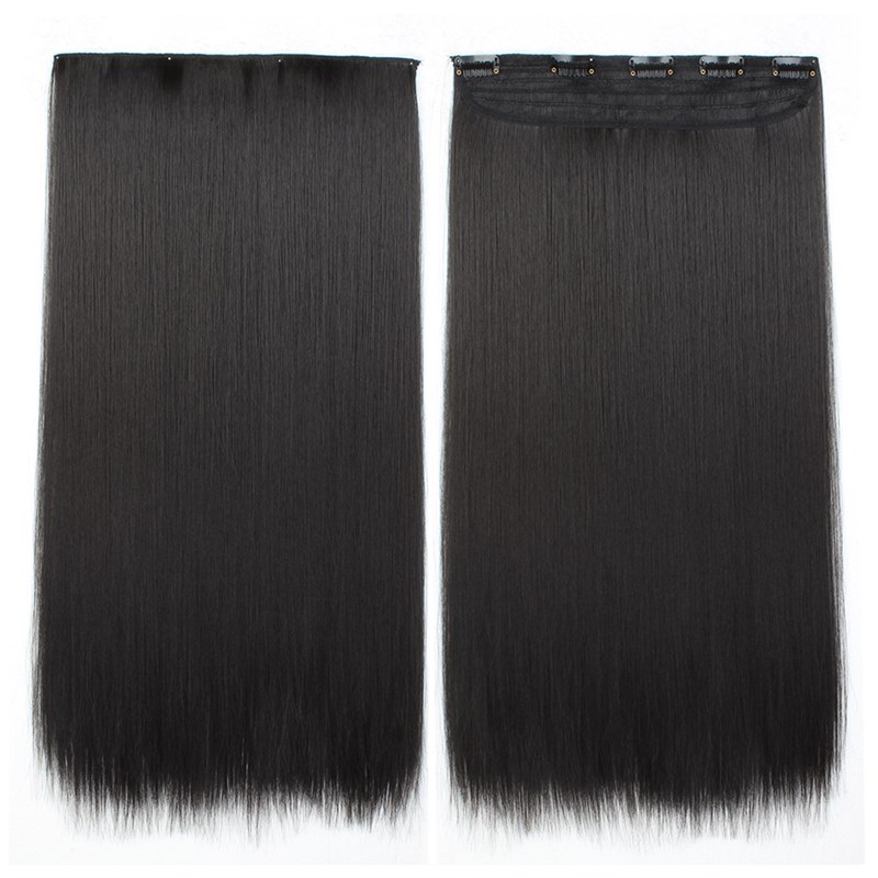 假发片女长发一片式无痕接发增发量补发垫发黑色巧克力棕色长直发