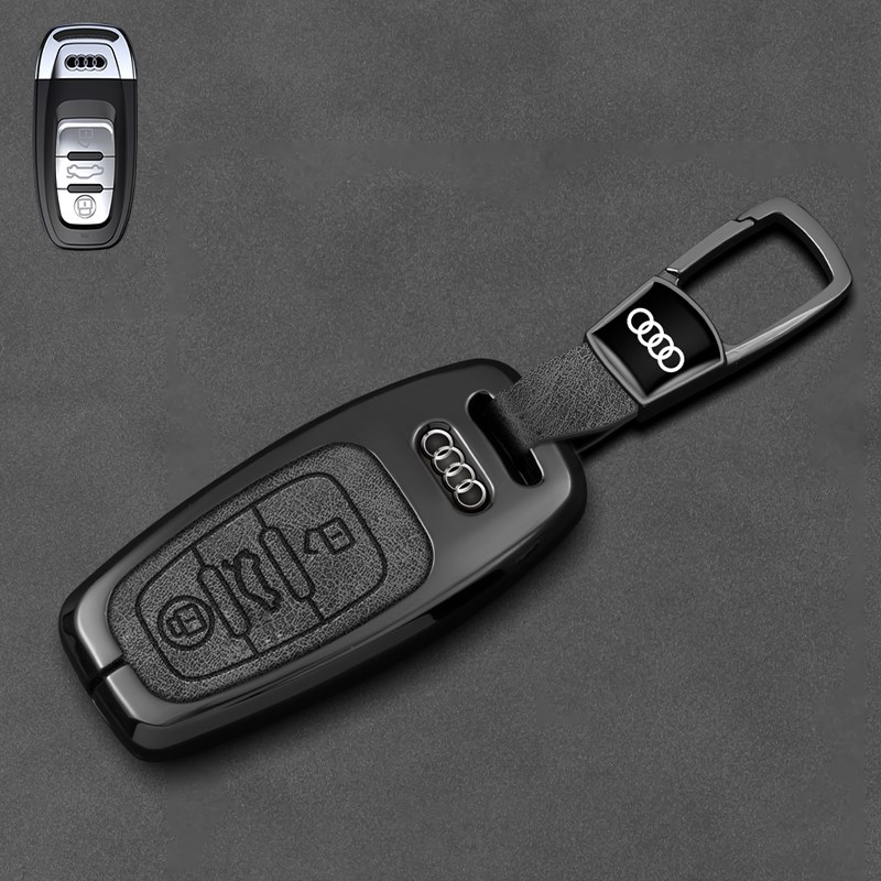 奥迪16款A4L钥匙套18款a6l车q5钥匙包13/15/14年一键启动金属壳17