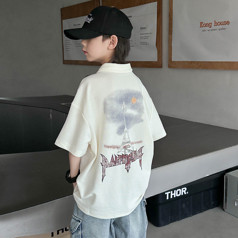 男童POLO衫短袖t恤2024新款中大儿童夏季衣服薄款男孩夏装上衣T潮,童装/婴儿装/亲子装,T恤,淘宝优惠券,粉丝福利购,淘宝优惠卷