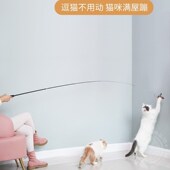虎仔长杆逗猫棒猫咪玩具用品自嗨神器解闷四段伸缩2种替换捕猎竿