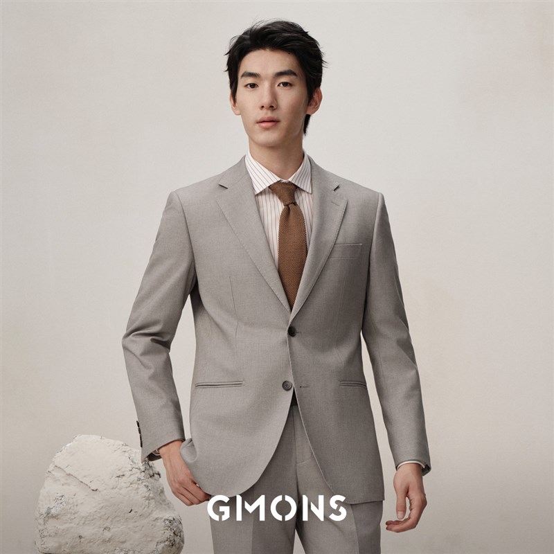 吉约蒙羊毛西服套装男正装结婚新郎礼服高级感燕麦色商务西装外套