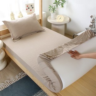 全棉学生宿舍单人床罩1一米2床笠三件套纯棉床垫套90X190垫子套罩