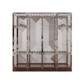 家用不锈钢衣柜简易布艺衣柜钢管加粗加固加厚双人组装 多挂衣钢架