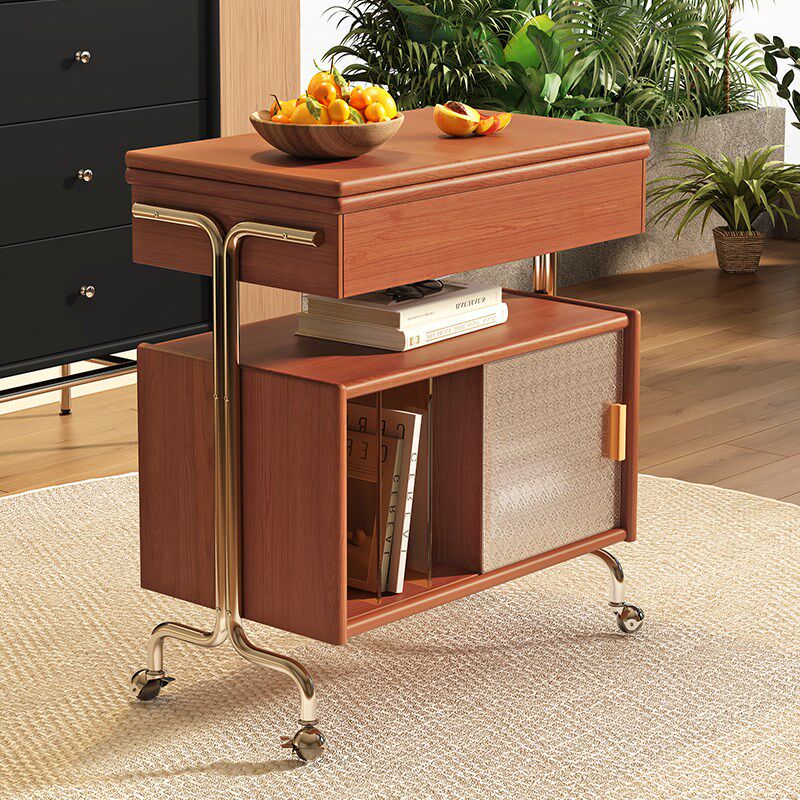 红晟中古风实木可移动收纳柜角几小推车客厅家用复古茶几沙发边柜,住宅家具,移动边几/推车,淘宝优惠券,粉丝福利购,淘宝优惠卷