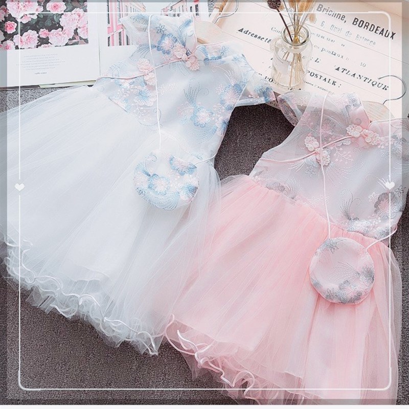 小女孩旗袍裙子0-1-2-3岁半女童夏装女宝宝夏天背心连衣裙公主裙