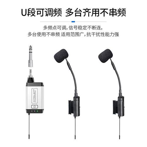 爱尚达手风琴专用麦克风无线话筒乐器扩音双拾音头户外演出乐队