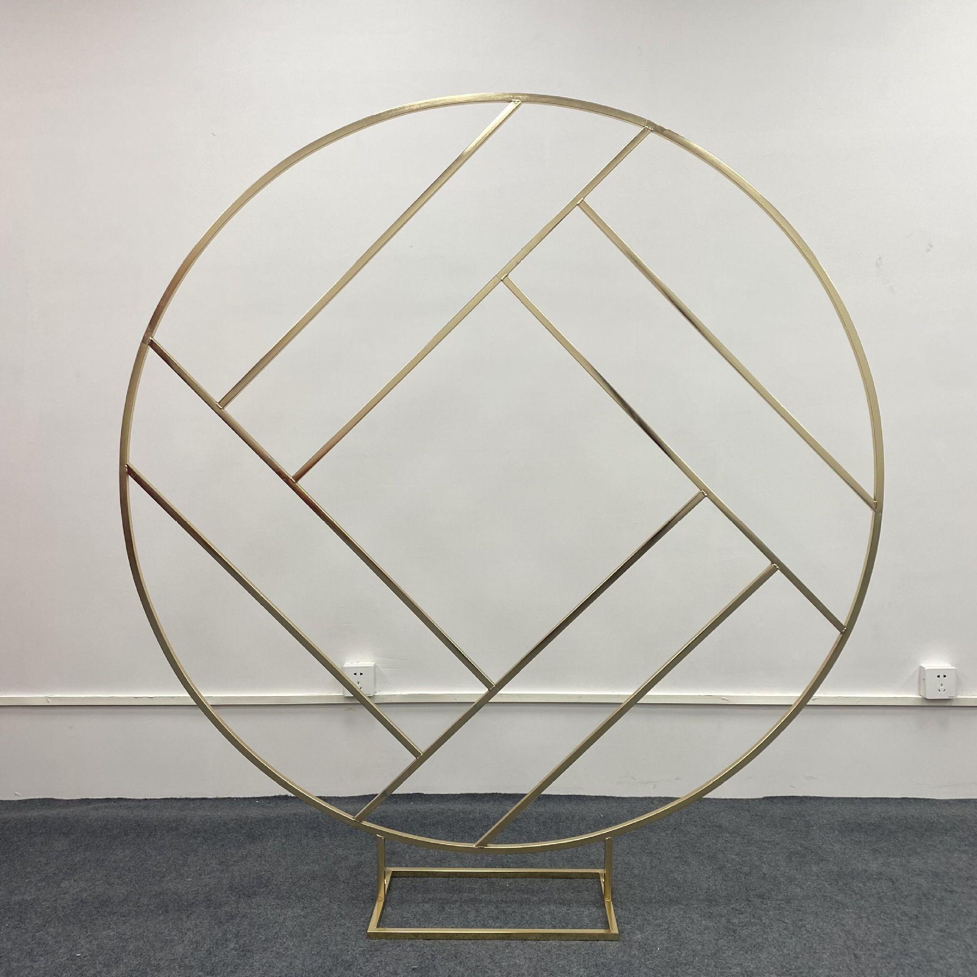 婚庆道具圆形背景墙铁艺网格钱币拱门屏风几何橱窗摆件装饰布置