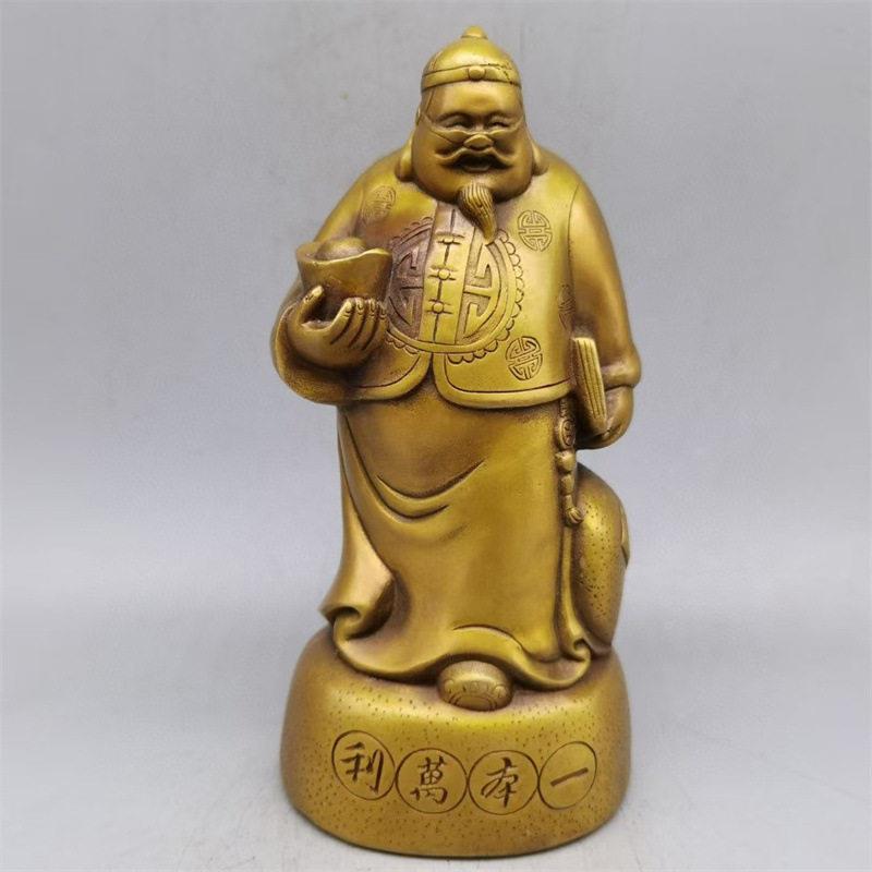 仿古铜器掌柜摆件黄铜一本万利风水铜器古玩家居装饰工艺品摆件