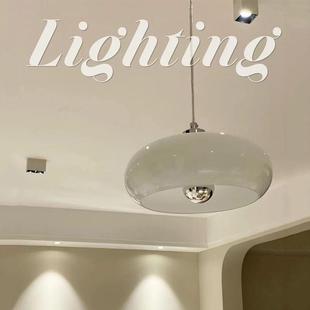 中古奶白色包豪斯玻璃双头蛋挞小吊灯北欧餐厅床头灯氛围玄关吧台