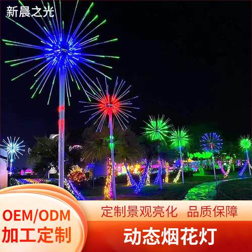 数码动态烟花灯爆闪礼花灯户外防水新年酒店亮化工程景观装饰灯