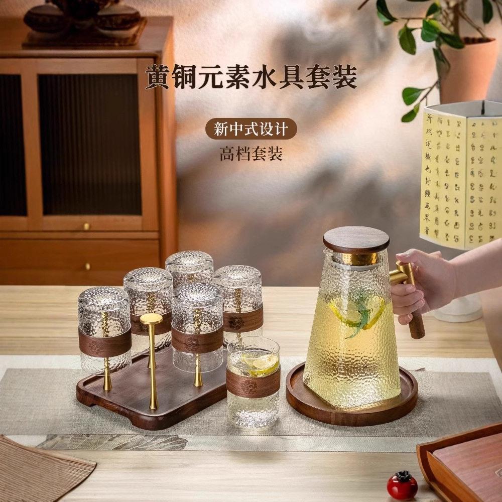 2025新款颜值玻璃水杯家用客厅耐温茶杯套装待客透明喝水杯子