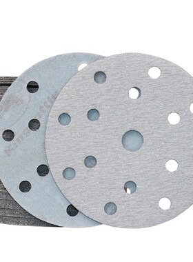 金牛6寸植绒白砂150mm6孔9孔15孔圆盘砂皮家具腻子粉干磨自粘砂纸