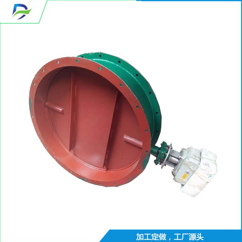 供应通风碟阀DN350气动蝶阀碳钢焊接壳体管道通风门