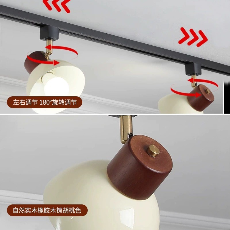 中古风吊灯可移位轨道射灯侘寂风新款餐厅吧台岛台服装店商用吊灯