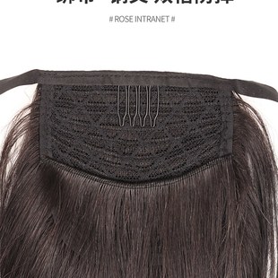 真发绑带式卷发假发马尾短款水波纹40自然网红高马尾假发女轻薄