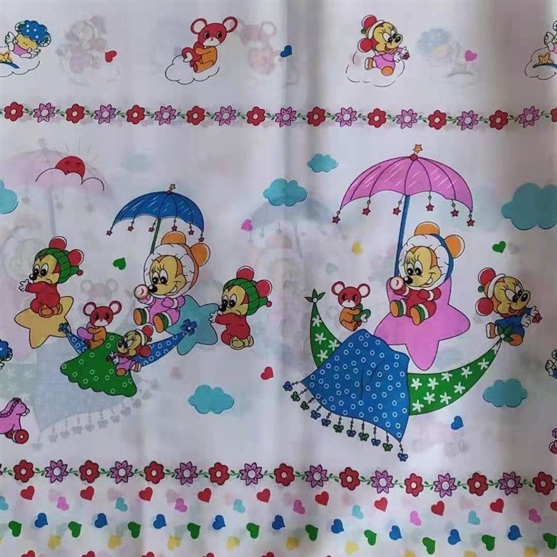 墙围子,床围布炕围子布,小猫钓鱼床头布,床头围墙布料.老式的确良