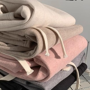 145cm小个子燕麦色加厚糯米裤 女秋冬150穿搭显高休闲柔软针织长裤