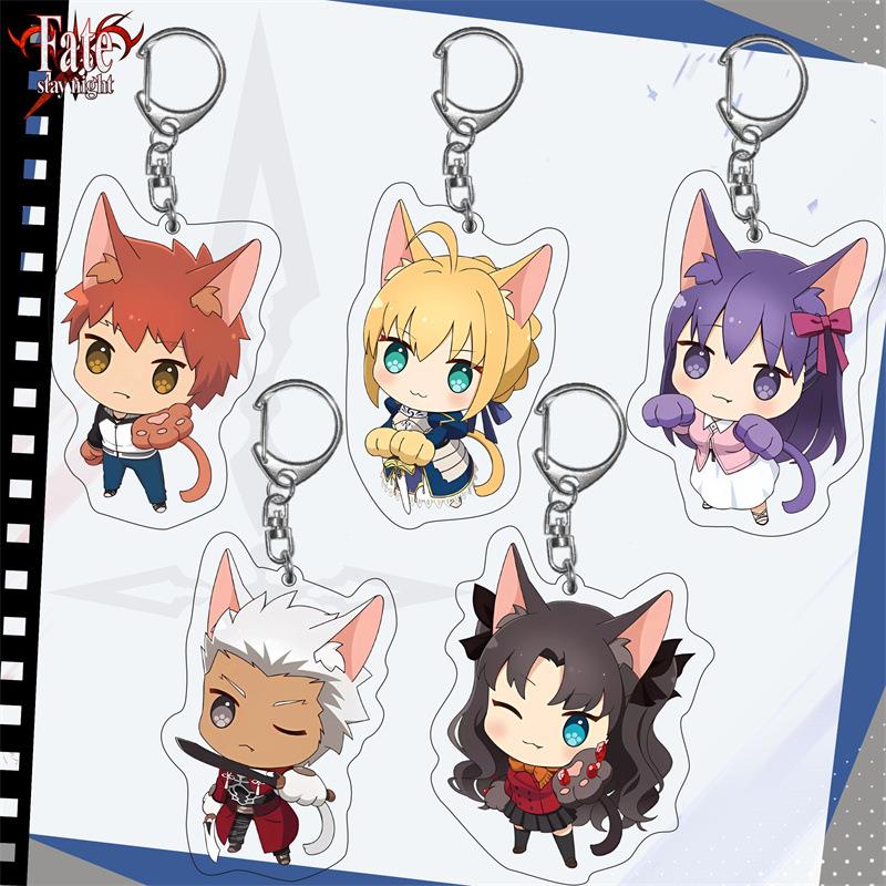 Fate SABER远坂凛动漫周边二次元卡通亚克力双面挂件挂饰钥匙扣