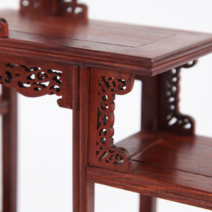 小型博古架茶壶架子茶具架血檀多宝阁置物架实木展示架茶杯摆件架